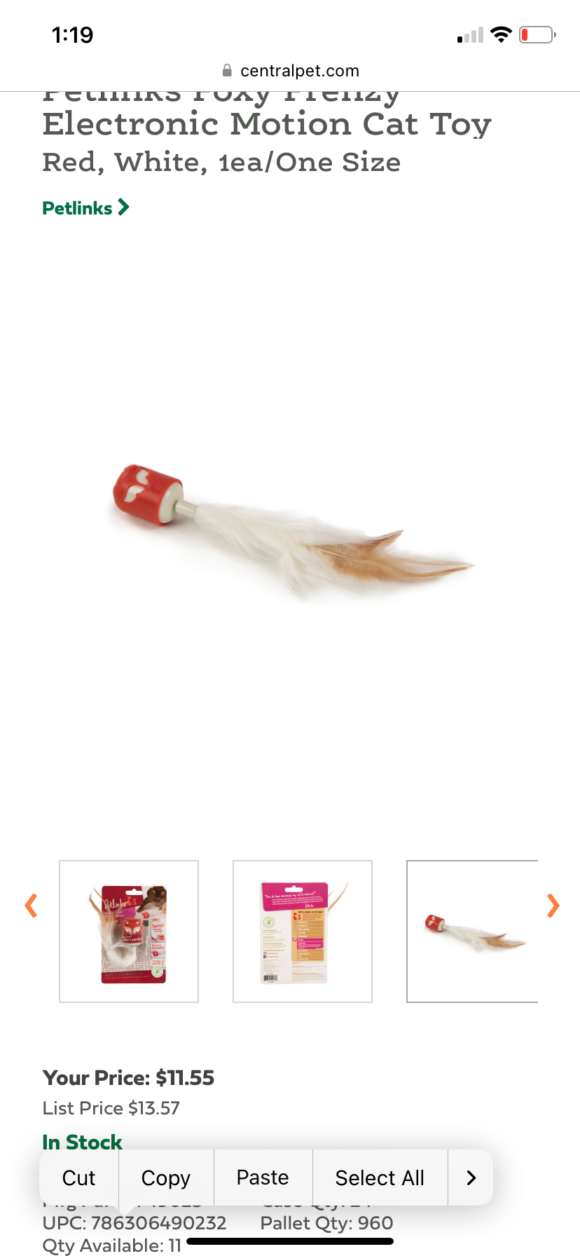 Petlinks Foxy Frenzy Electronic Motion Cat Toy