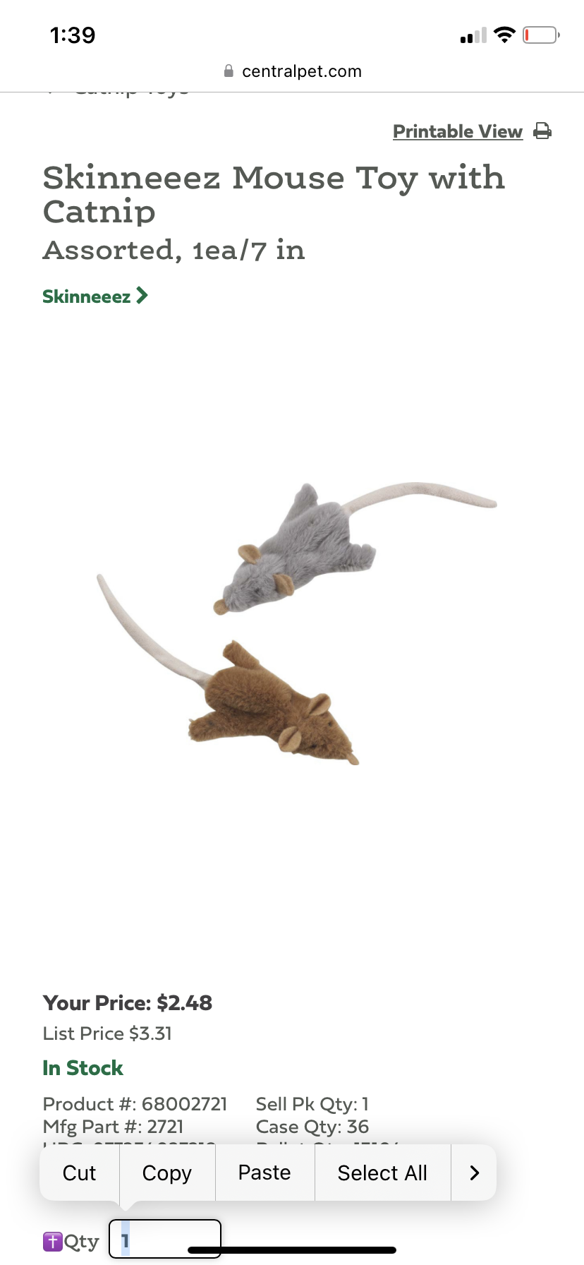 Skinny Mouse 2 pk