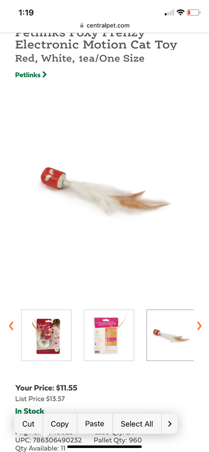 Petlinks Foxy Frenzy Electronic Motion Cat Toy